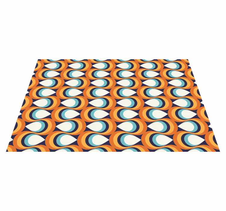 Alfombra vinílica geométrica elemento de remolino retro - TenVinilo
