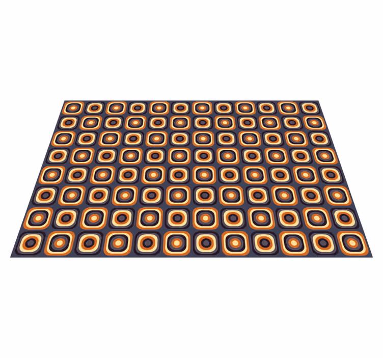 Alfombra vinílica salón patrón de círculo retro - TenVinilo
