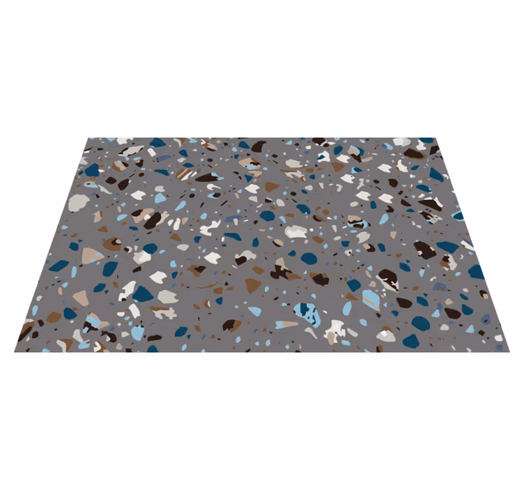 Alfombra vinílica imitación mármol terrazzo canto de piedra - TenVinilo