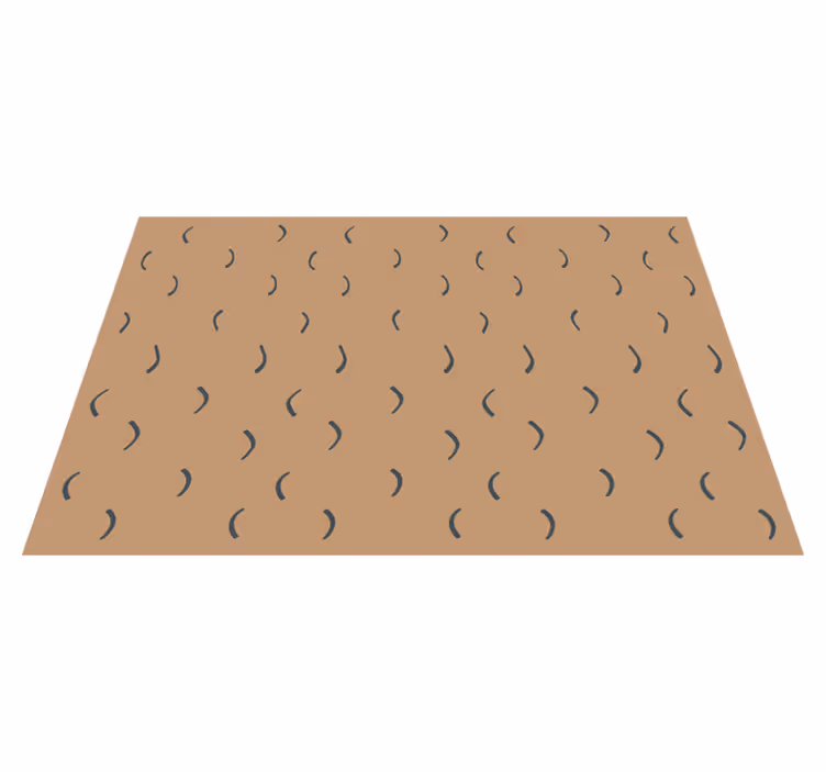 Alfombra vinílica minimalista patrón marrón curvo - TenVinilo