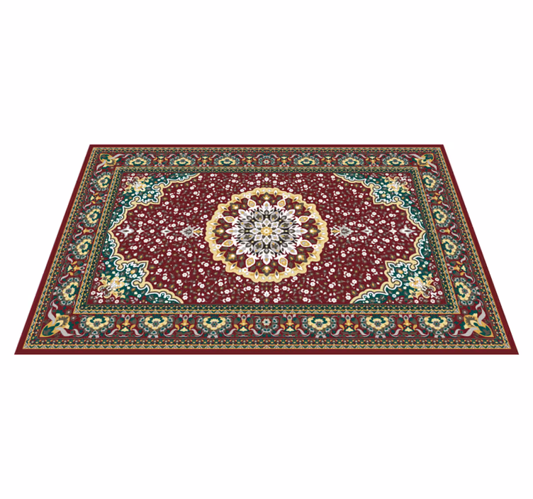 Alfombra vinílica cocina motivo floral tradicional - TenVinilo