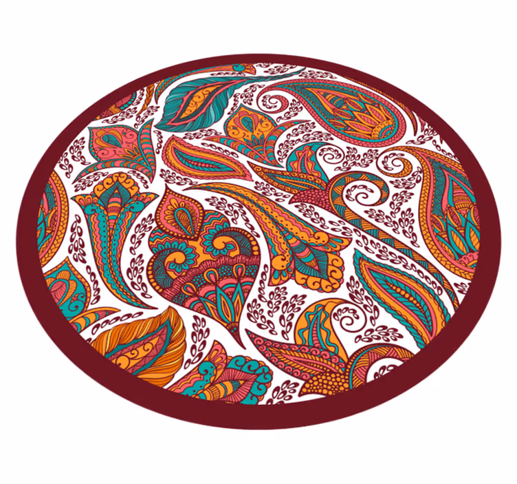 Alfombra vinílica mandala patrones de remolinos coloridos - TenVinilo
