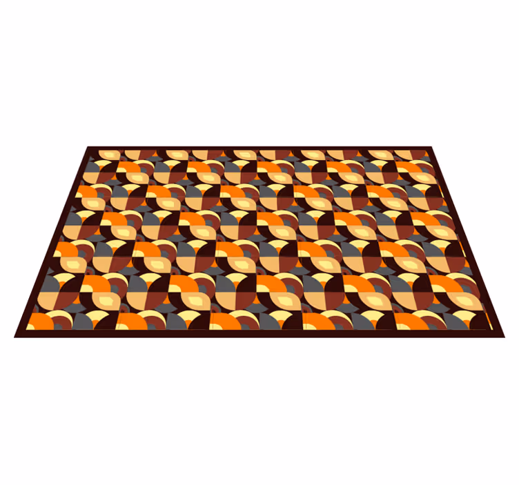 Alfombra vinílica salón formas curvas coloridas - TenVinilo