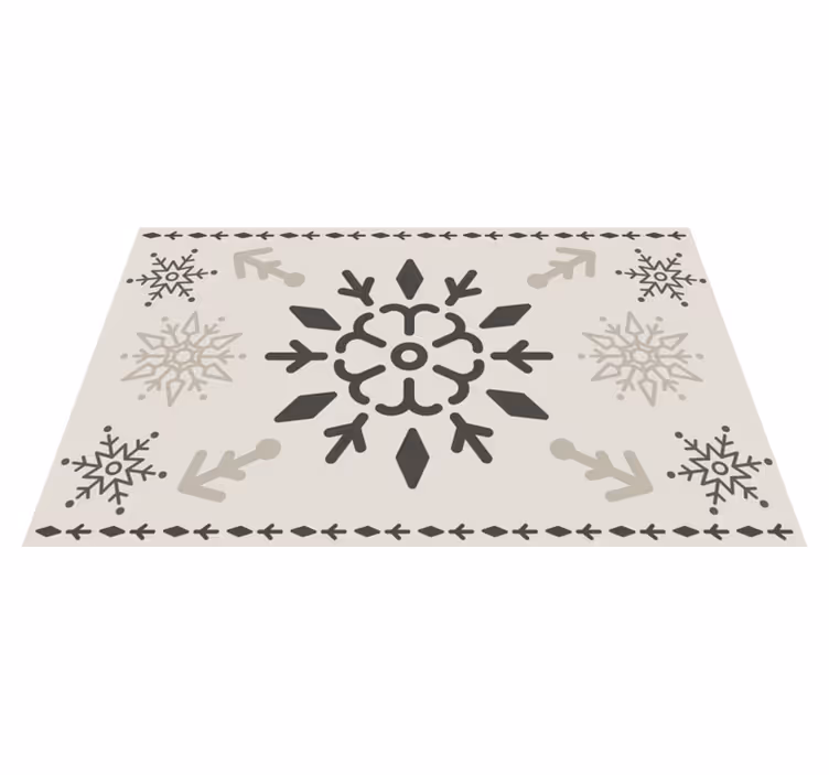 Alfombra vinílica navidad diseño de copos geométricos - TenVinilo