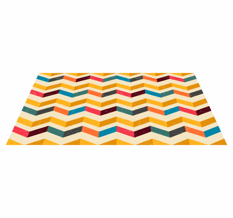 Alfombra vinílica geométrica explosión de color chevron - TenVinilo