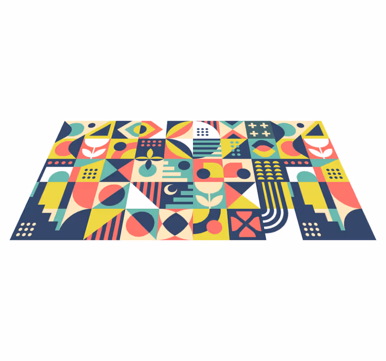 Alfombra vinílica geométrica formas dinámicas - TenVinilo