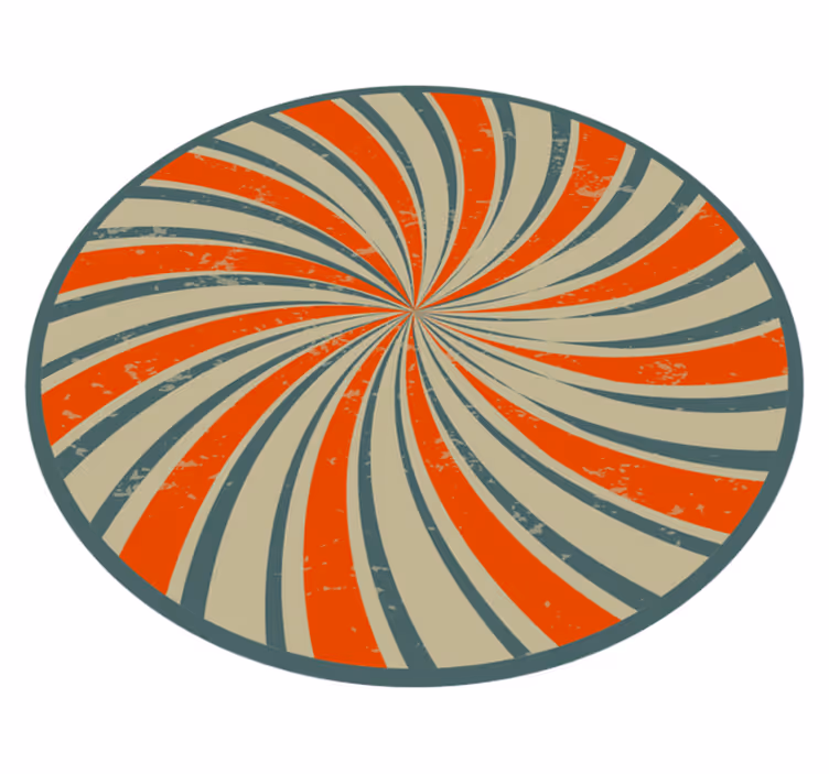 Alfombra vinílica vintage diseño de remolino en espiral - TenVinilo