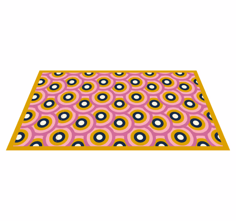 Alfombra de vinilo geométrica Círculos naranjas de los 70 - TenVinilo