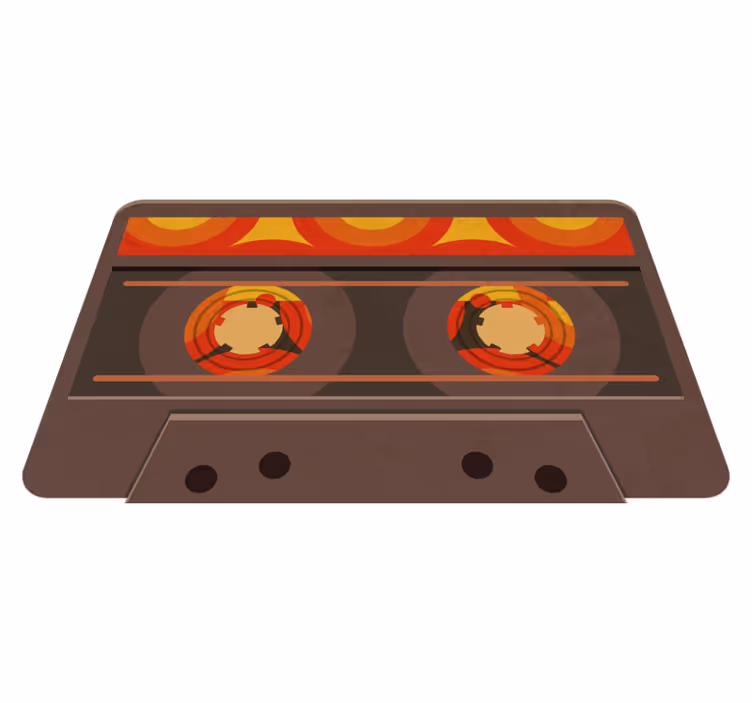 Alfombra vinílica vintage Cassete de los 70 - TenVinilo