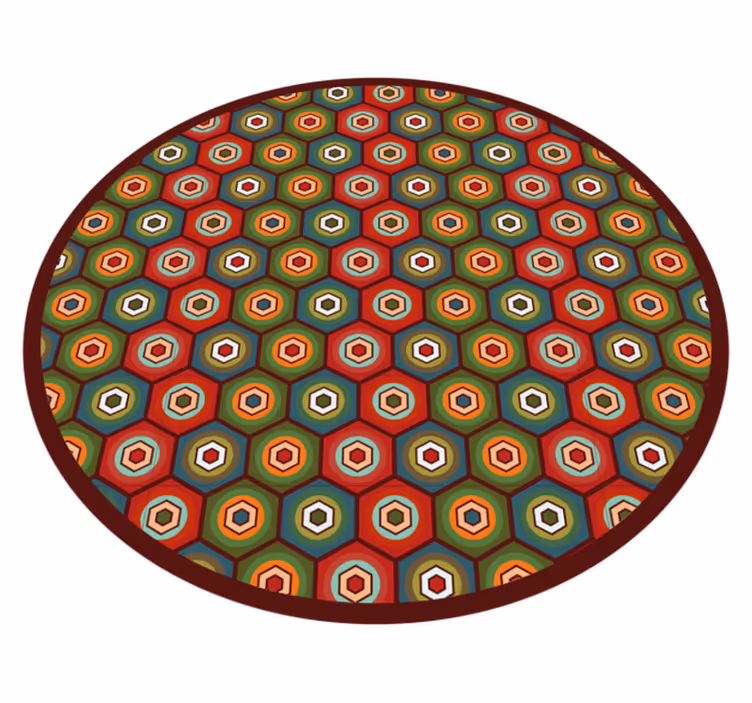 Alfombra de vinilo geométrica Patrón geométrico de los 70 - TenVinilo