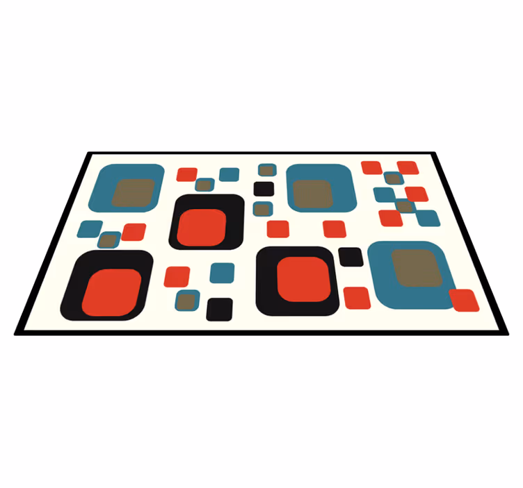 Alfombra vinílica geométrica cuadrados abstractos coloridos - TenVinilo