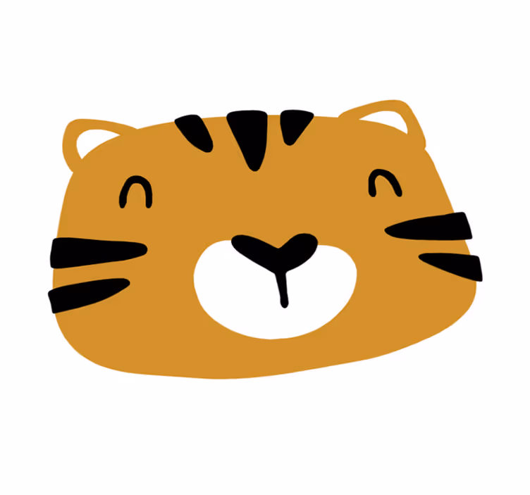 Alfombra vinílica bebé cara de tigre juguetona - TenVinilo