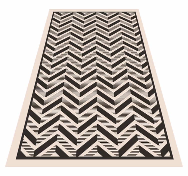 Alfombra vinílica geométrica motivo clásico de chevron - TenVinilo