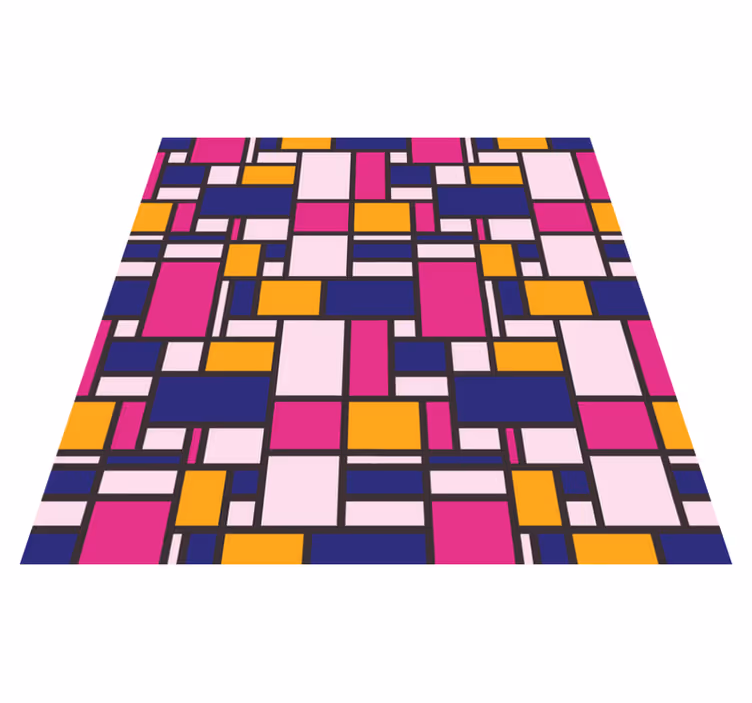 Alfombra vinílica geométrica bloques coloridos - TenVinilo