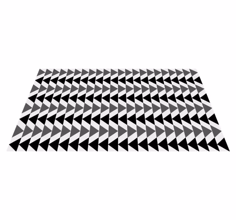 Alfombra vinílica geométrica patrón triangular gris - TenVinilo