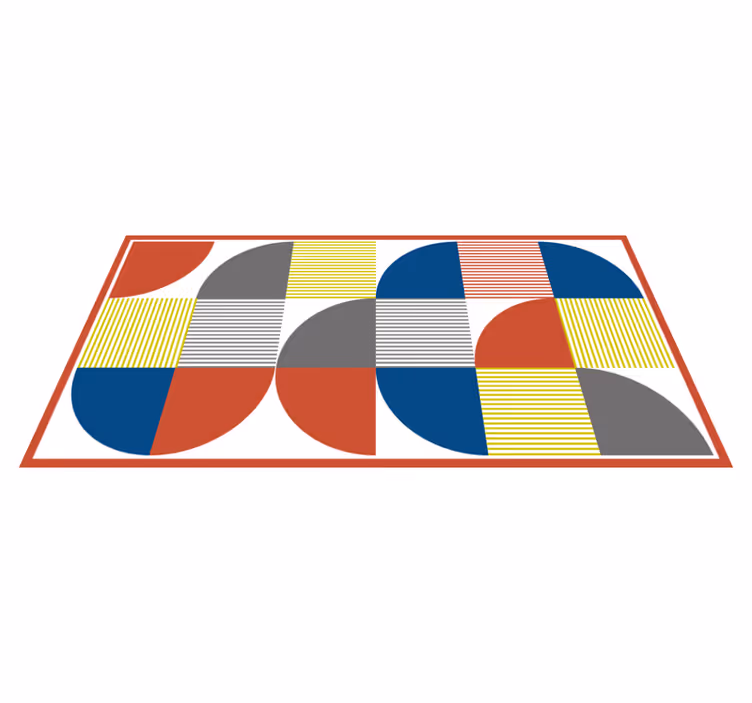 Alfombra vinílica geométrica figuras abstractas vibrantes - TenVinilo