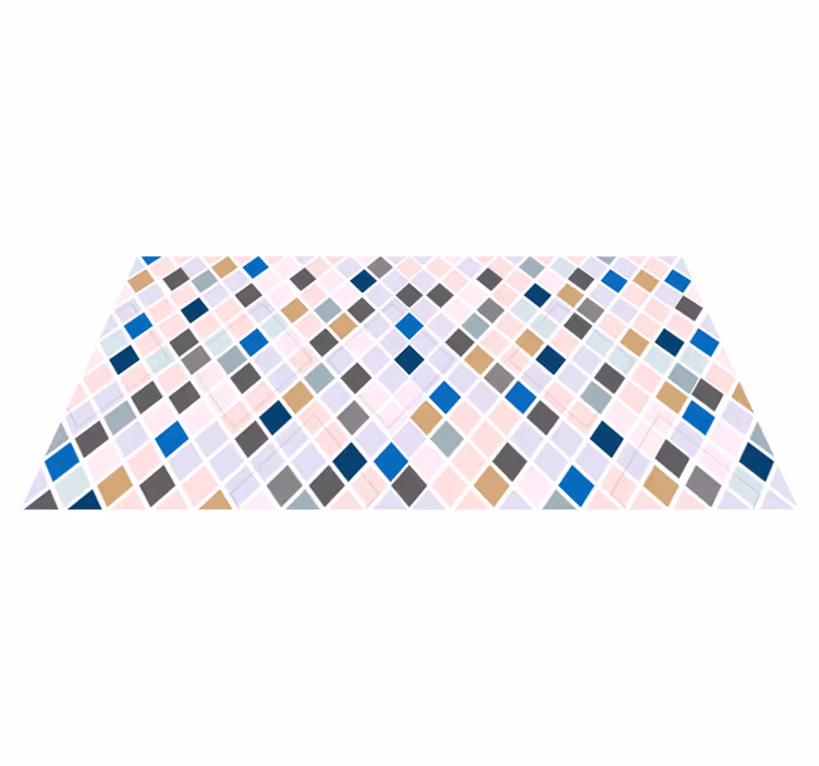 Alfombra vinílica nórdica azulejos multicolor - TenVinilo