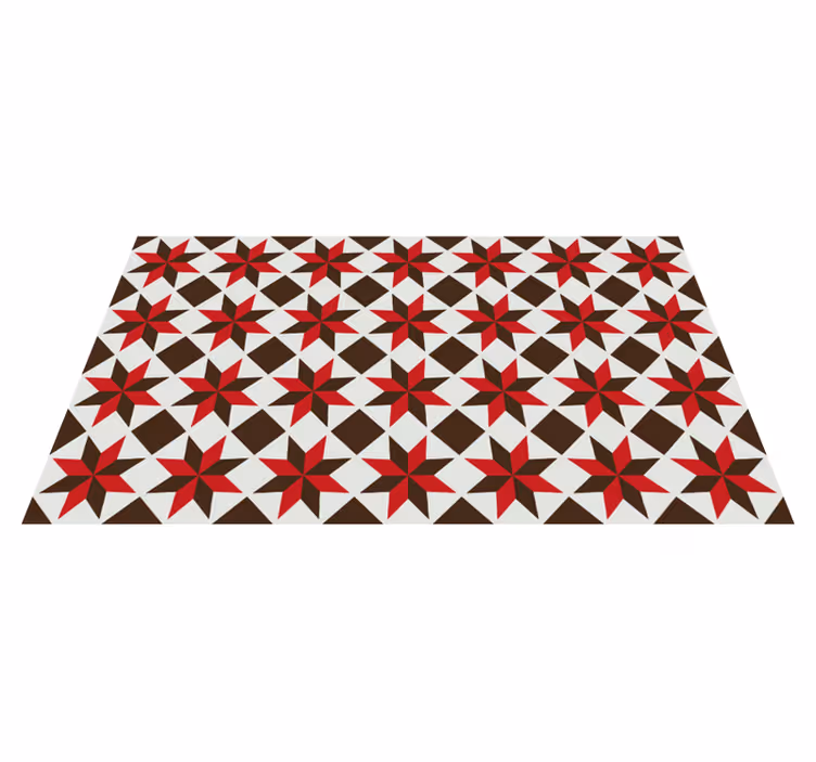 Alfombra vinílica mosaico patrón estelar - TenVinilo