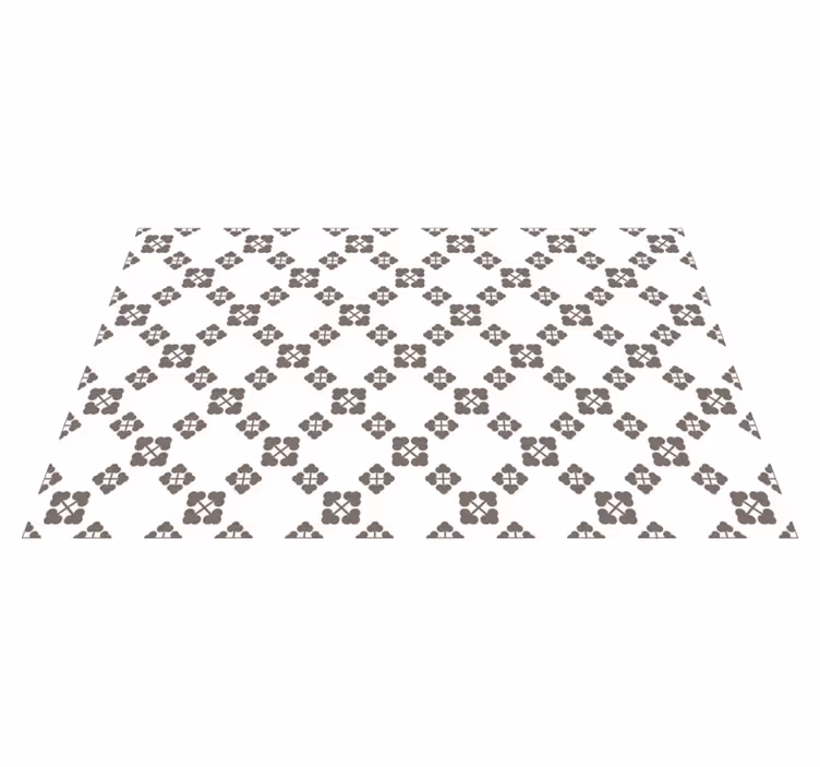 Alfombra vinílica naturaleza diseño de cuatro tréboles beige - TenVinilo