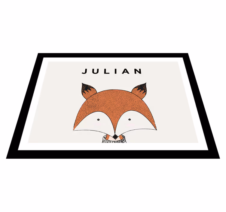 Alfombra vinílica personalizable personalización zorro - TenVinilo