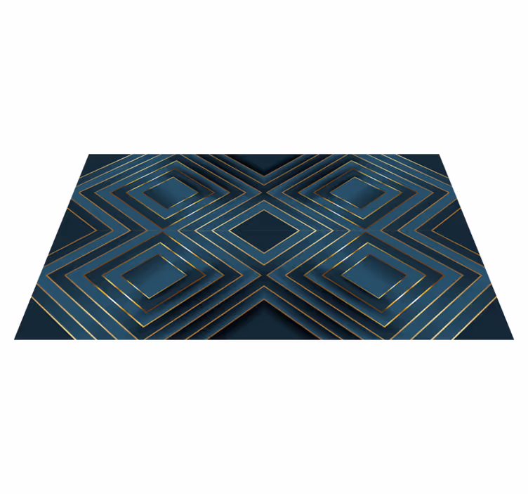 Alfombra vinílica moderna cuadrados delineados en negro - TenVinilo