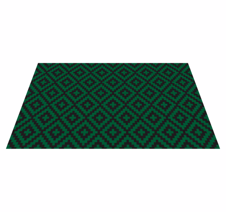 Alfombra vinilo de mosaico de cuadrado verde - TenVinilo