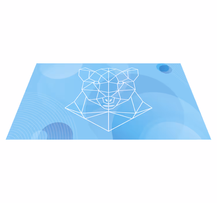 Alfombra vinílica animales contorno geométrico de oso - TenVinilo