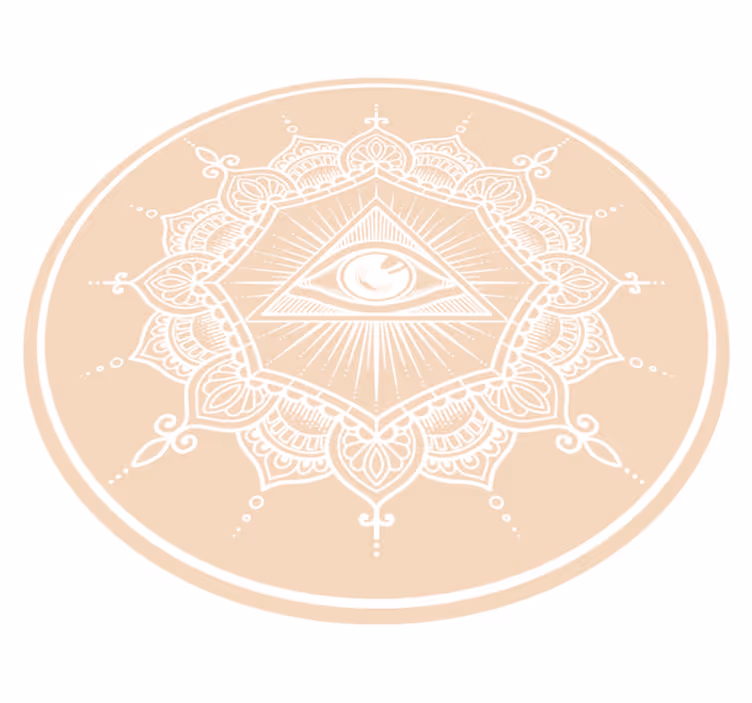 Alfombra vinílica mandala ojo beige que todo lo ve - TenVinilo