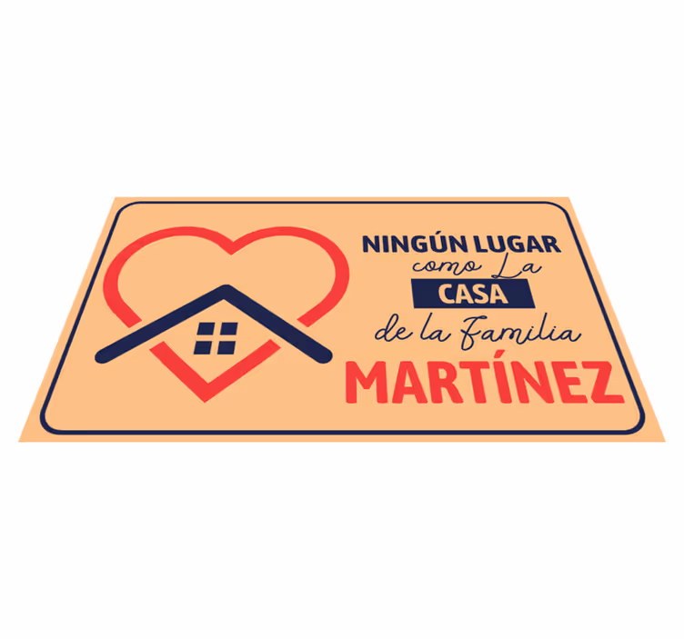 Alfombra vinílica con nombre Cualquier lugar como esta familia - TenVinilo