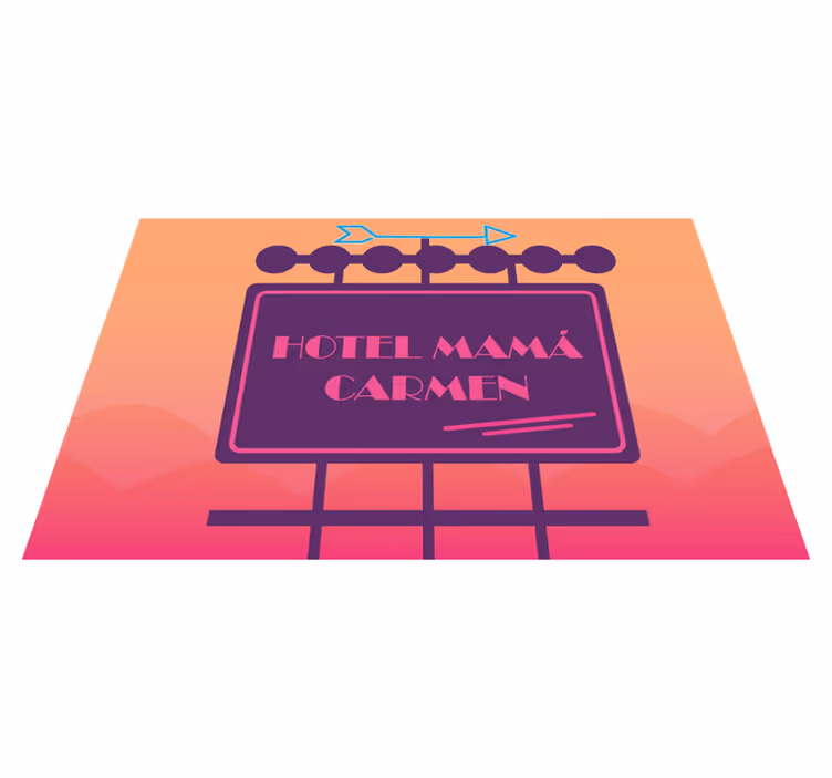 Alfombra vinílica con nombre Hotel de mamá - TenVinilo