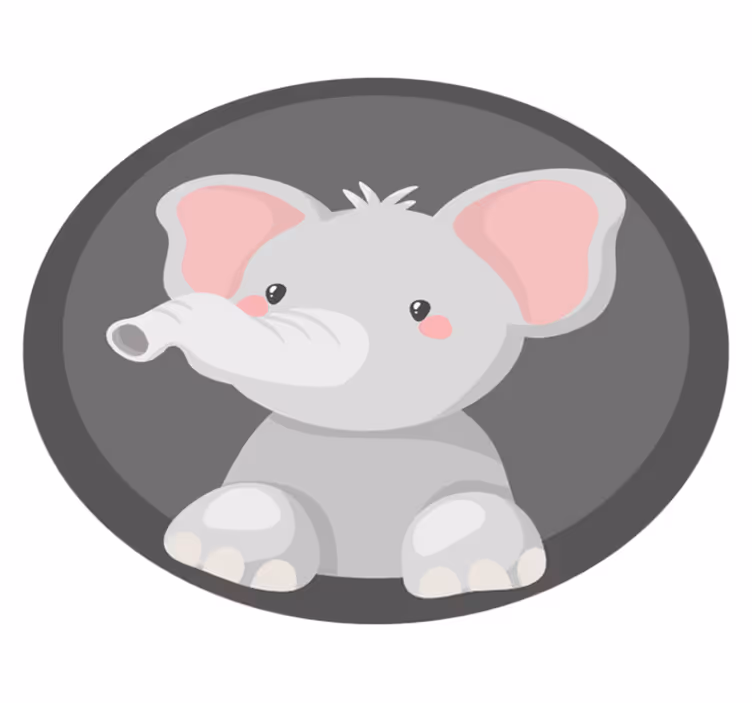 Alfombra vinílica infantil trompa de elefante bebé - TenVinilo