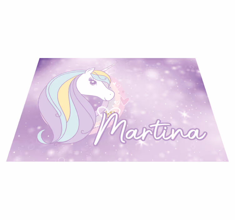 Alfombra vinílica personalizable país de los unicornios - TenVinilo