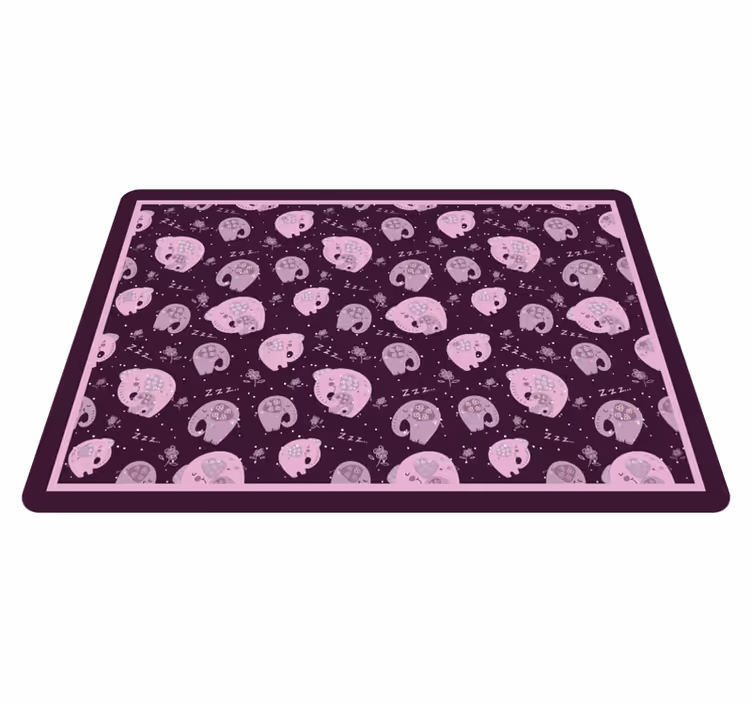 Alfombra vinílica infantil dulces sueños de elefante - TenVinilo