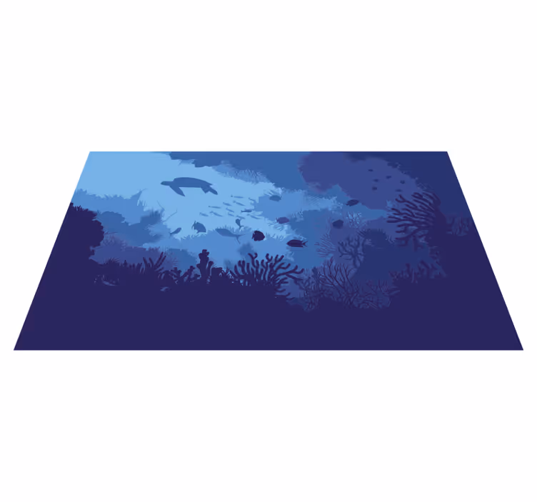 Alfombra vinílica naturaleza escena submarina - TenVinilo