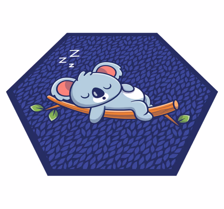 Alfombra vinílica infantil niño koala soñoliento - TenVinilo