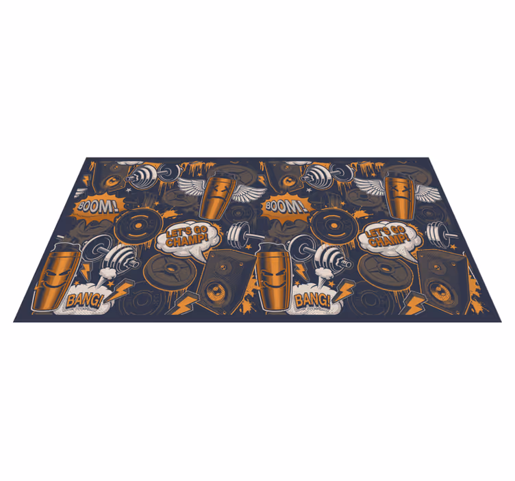 Alfombra vinílica dormitorio Estilos de graffiti cómico - TenVinilo
