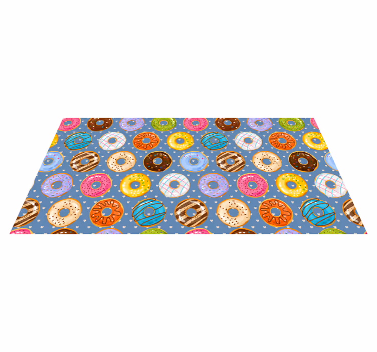 Alfombra vinílica cocina motivo de donut vibrante - TenVinilo