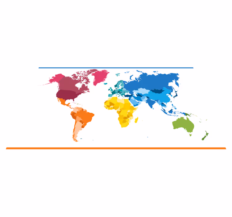 Alfombra vinílica mapamundi colores del mapa del mundo - TenVinilo