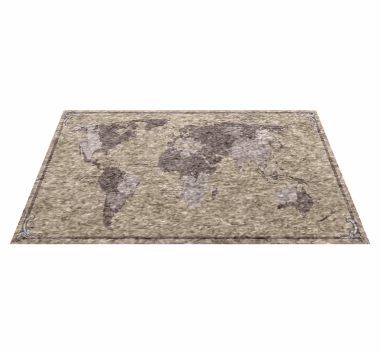Alfombra vinílica mapamundi ilustración global - TenVinilo