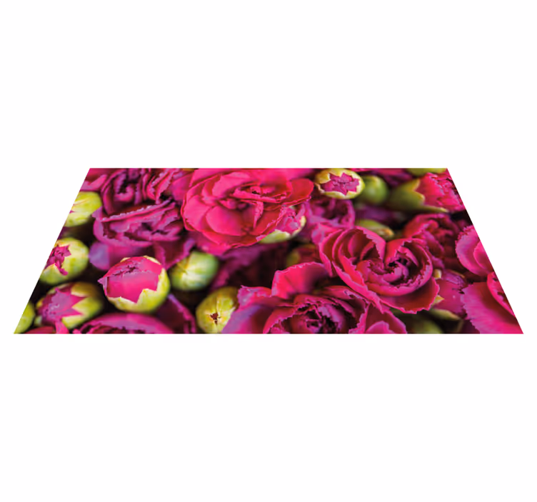 Alfombra vinílica flores florecimiento vibrante - TenVinilo
