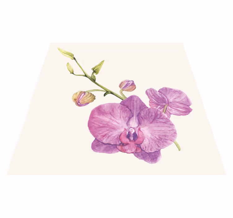 Alfombra vinílica flores orquídeas moradas - TenVinilo