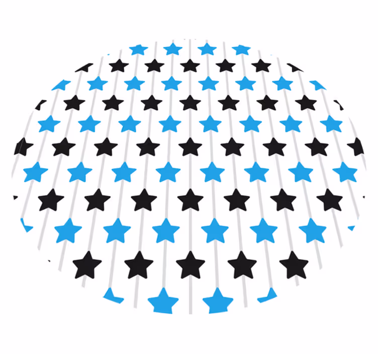 Alfombra de vinilo geométrica Estrellas negras y azules - TenVinilo