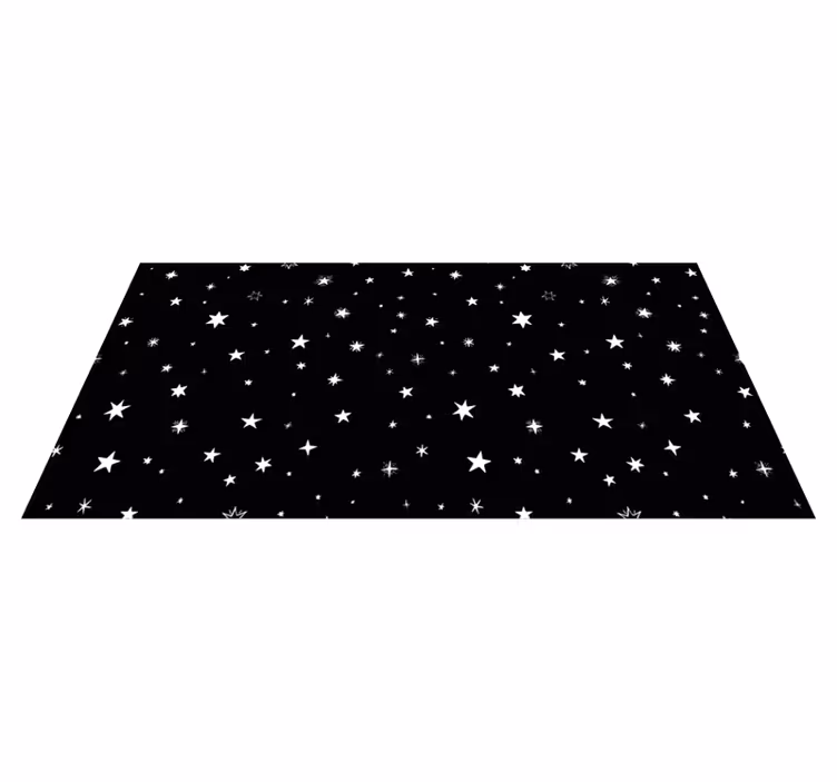 Alfombra de vinilo geométrica Patrones de estrellas en blanco y n - TenVinilo