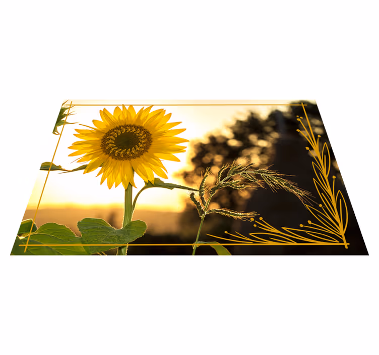 Alfombra vinílica flores flor de girasol - TenVinilo