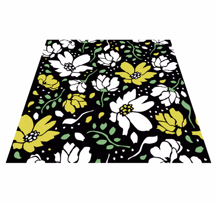 Alfombra vinílica flores Diferentes patrones de margaritas - TenVinilo