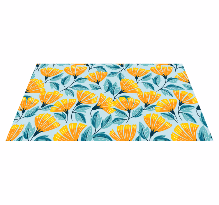 Alfombra vinílica flores Patrón de flor amarilla - TenVinilo