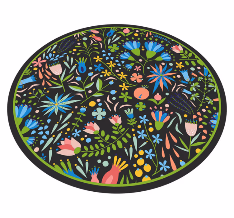 Alfombra vinílica flores Coloridas flores polacas - TenVinilo