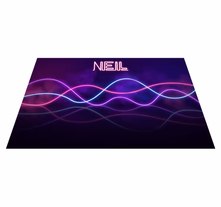 Alfombra vinílica personalizable exhibición de luces de neón - TenVinilo
