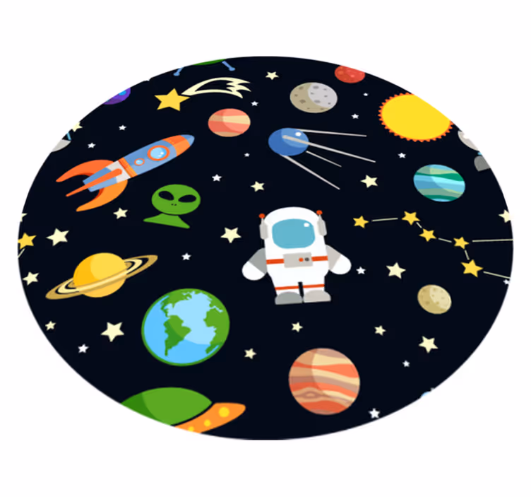 Alfombra vinílica de estrellas Dibujos animados diferentes símbol - TenVinilo