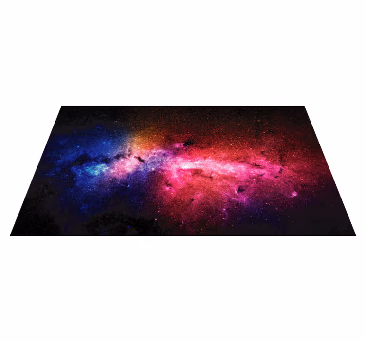 Alfombra vinílica estrellas explosión de color galáctica - TenVinilo
